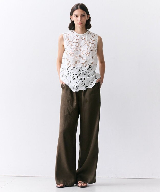 BEIGE， CITRINE / エンブロイダリーレースノースリーブブブラウス Off