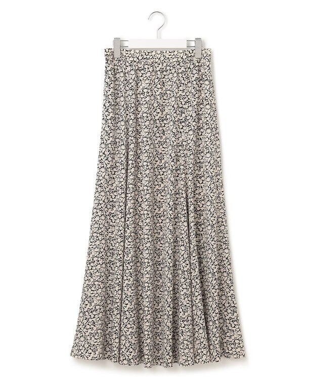 23区 【SLOW/洗える】アンティークフラワープリント スカート アイボリー系1