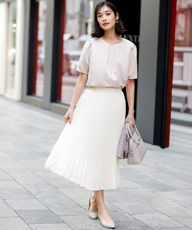 ANY SIS 【2WAY】サテン ブラウス ライトベージュ