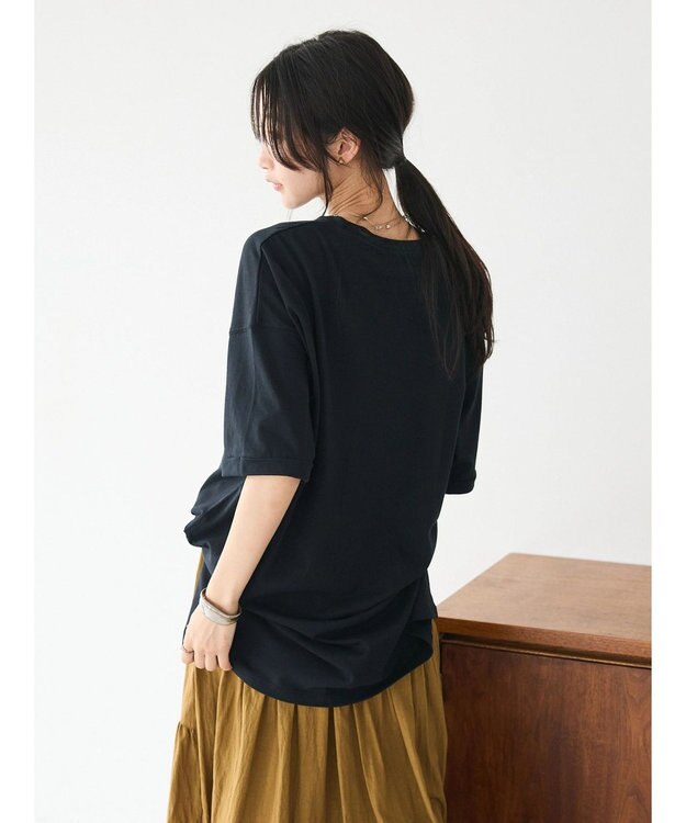 CRAFT STANDARD BOUTIQUE シルケット天竺　ロゴＰＴ　ＢＩＧ　Ｔｅｅ　Ｓ／Ｓ Black