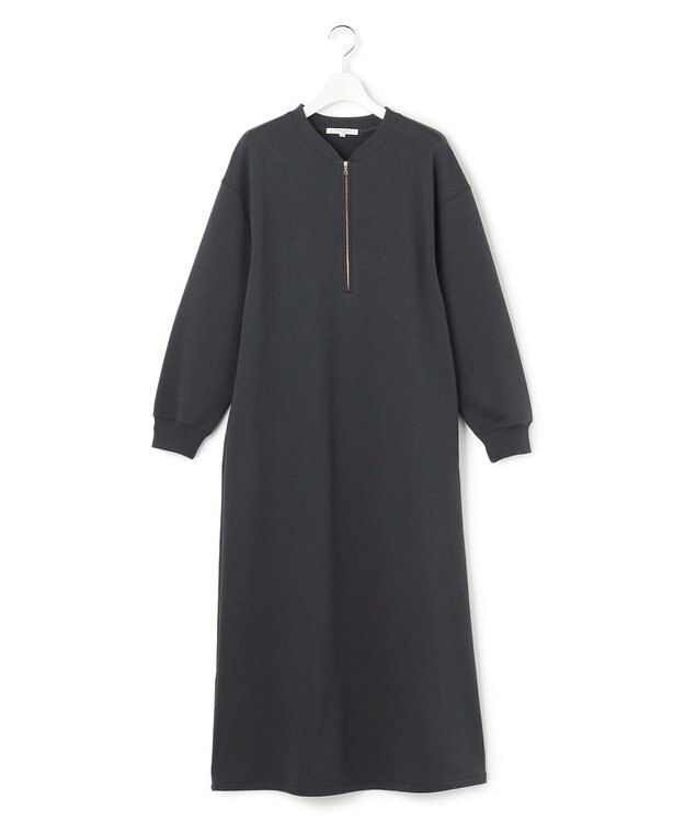 23区 L 【SLOW/一部店舗限定】ハイゲージテリー ハーフジップ ワンピース グレー系