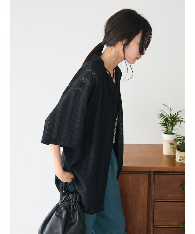 CRAFT STANDARD BOUTIQUE レースシャツ Black