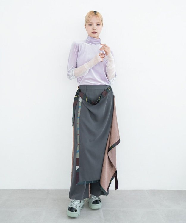 COQ MULTI WAY SAILER ラップスカート付きパンツ チャコール