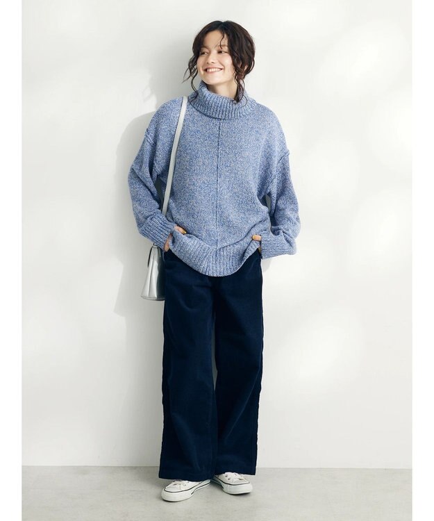 CRAFT STANDARD BOUTIQUE センタータックニットプルオーバー Blue