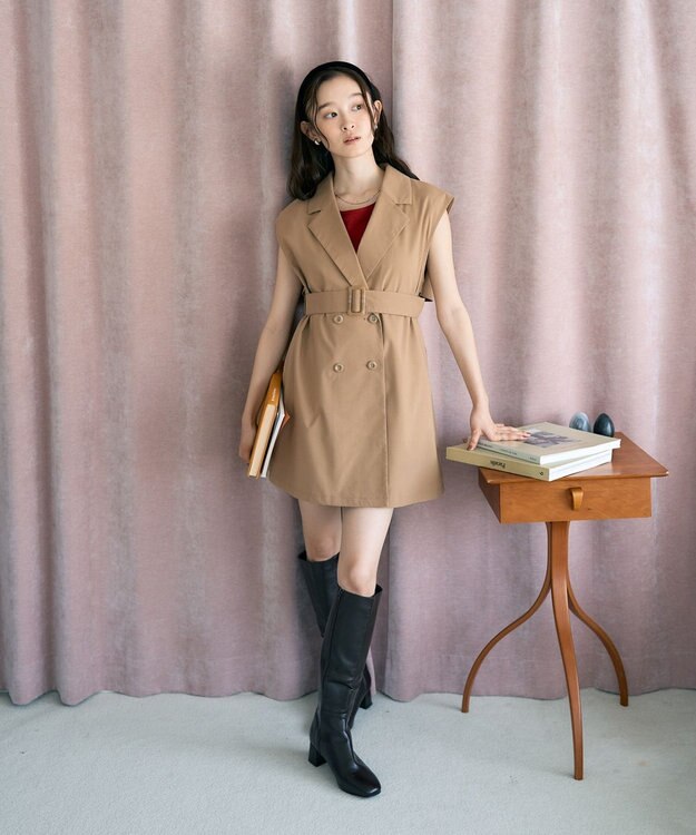 earth music&ecology ショートジレンチ Beige