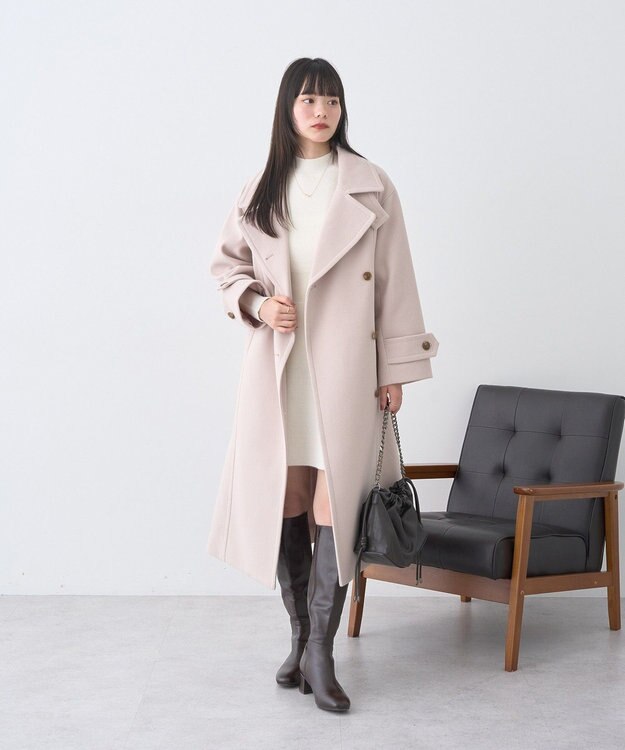 earth music&ecology ウエストリブフレアニットミニワンピース Ivory