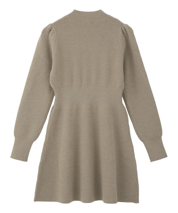 earth music&ecology ウエストリブフレアニットミニワンピース Mocha