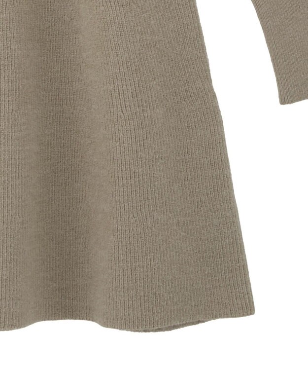 earth music&ecology ウエストリブフレアニットミニワンピース Mocha