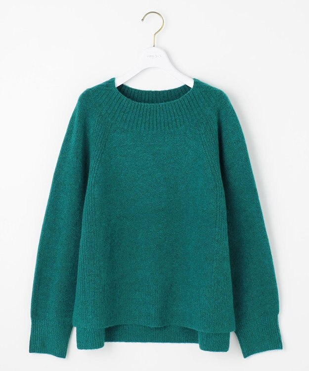 ANY SIS ボートネックAir ニット グリーン