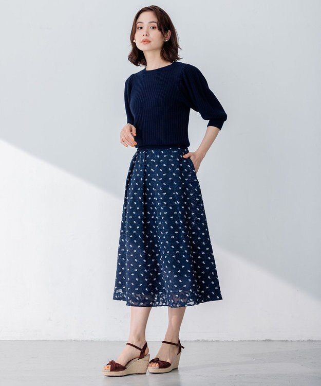 組曲 ディヴェールプリント スカート ネイビー系5