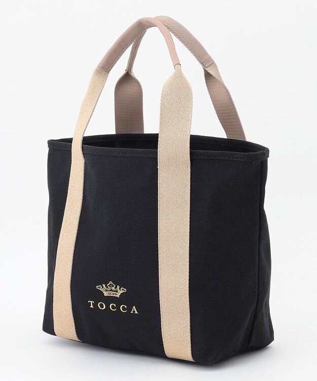 TOCCA 【WEB＆一部店舗限定】LUMINA STRADA CANVAS TOTE キャンバストートバッグ ブラック×ゴールド