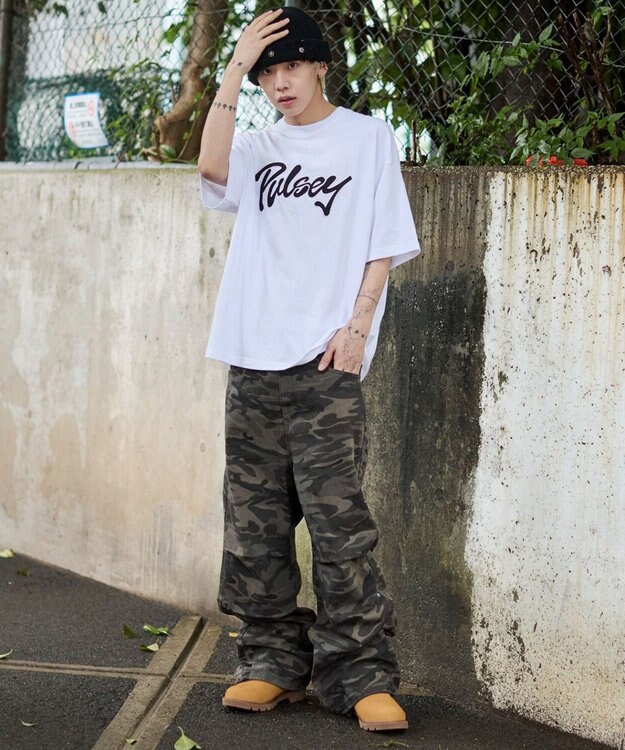 WEGO 【ユニセックス着用ITEM//MLサイズ展開】接触冷感グラフィックBIG　T（SS） ホワイト