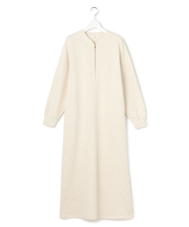 23区 L 【SLOW/一部店舗限定】ハイゲージテリー ハーフジップ ワンピース アイボリー系