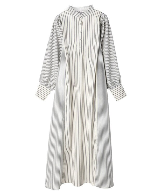 Green Parks ＫＢＦ　ストライプシャツワンピース Beige