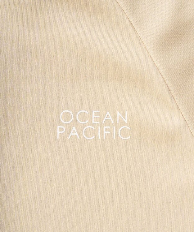 OP／FILA 【Ocean Pacific】フルジップ OPロゴラッシュガード ベージュ