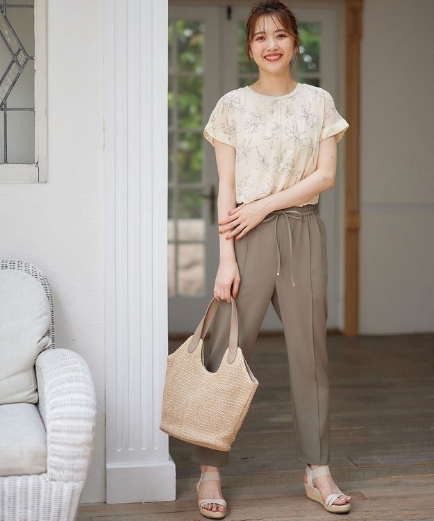 ANY SIS シフォンかぶせ ブラウス アイボリー系