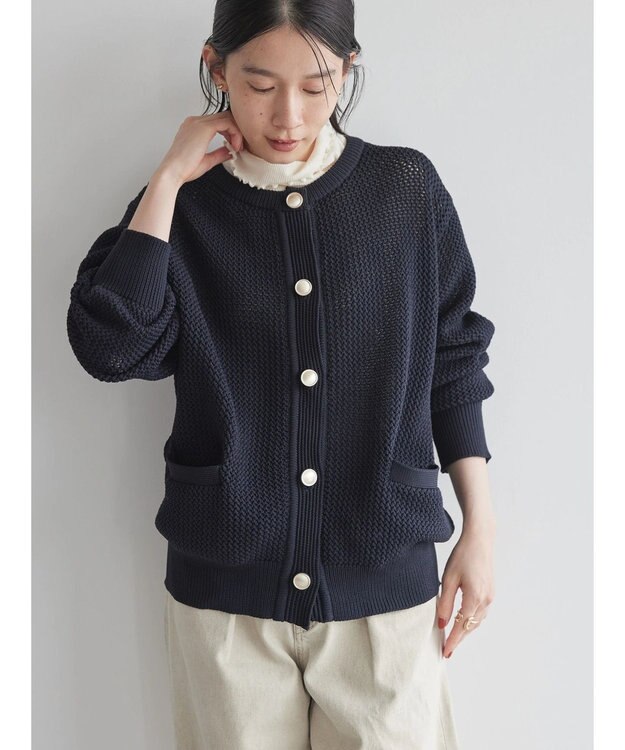 AMERICAN HOLIC エコカルットクルーネックカーディガン Navy