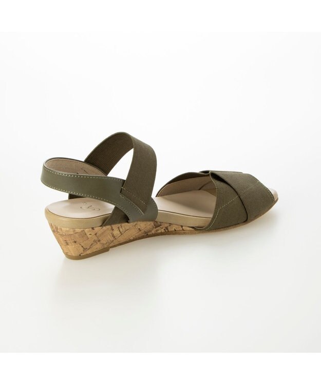 Riz raffinee <Riz raffinee>モチーフウェッジソールサンダル カーキ