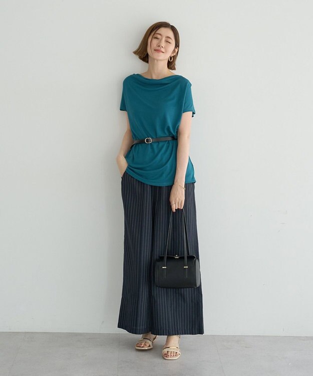 YECCA VECCA 【接触冷感】ドレープカットトップス Black
