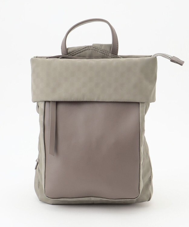 Y'SACCS はっ水ドットジャカード リサイクルレザーコンビ リュック グレージュ