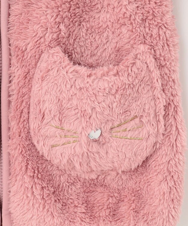 ANY KIDS ネコポケットボアブルゾン ピンク