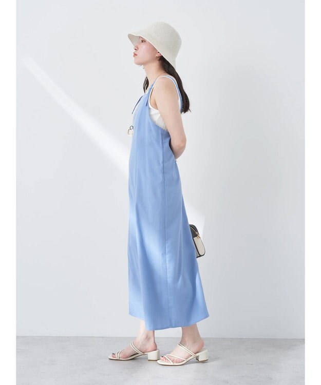 earth music&ecology リサイクルポリエステルブレンドキャミワンピース Sax