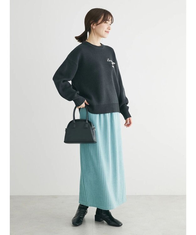 Green Parks 刺繍ロゴニットプルオーバー Dark Gray