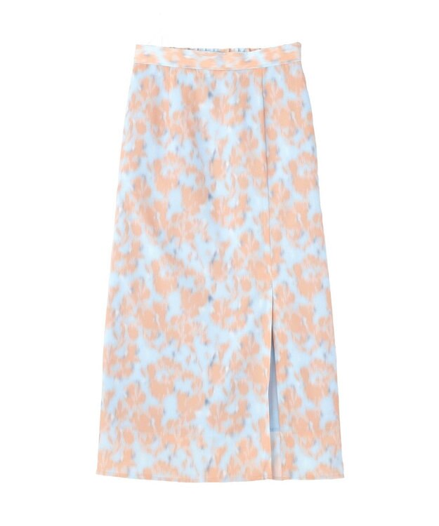 CRAFT STANDARD BOUTIQUE フラワープリントスリットロングスカート Blue