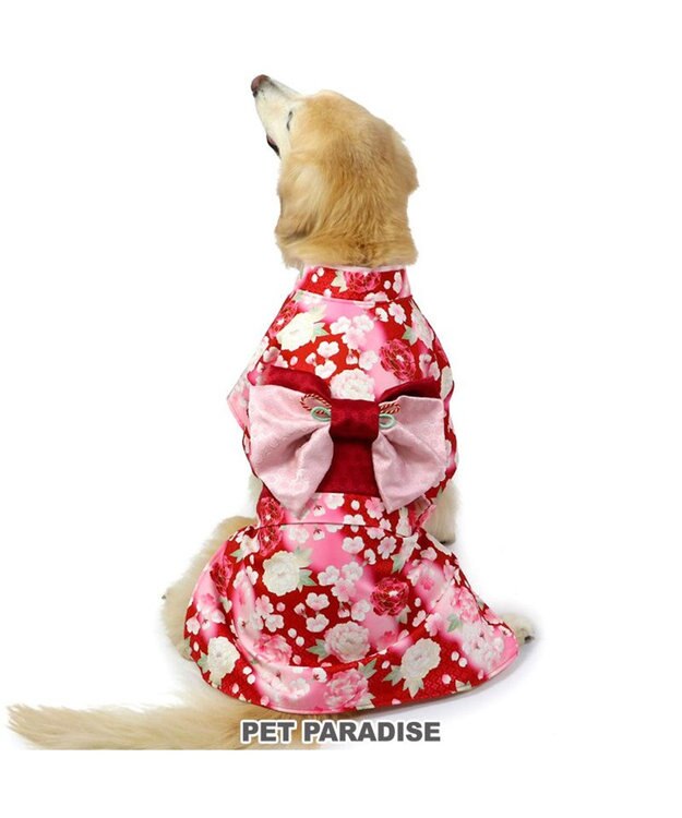 PET PARADISE ペットパラダイス 着物 《 牡丹桜柄 》 中型犬 大型犬 赤