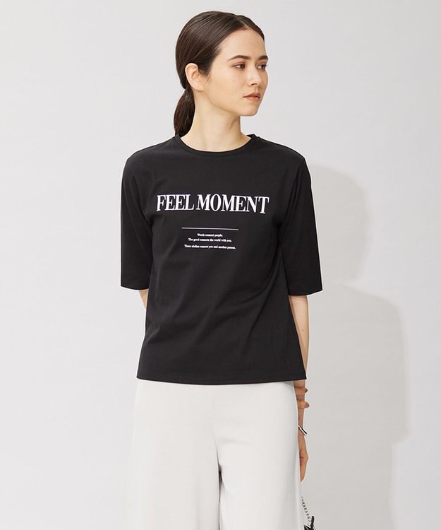 ICB L 【洗える】 ロゴTEE カットソー ブラック系