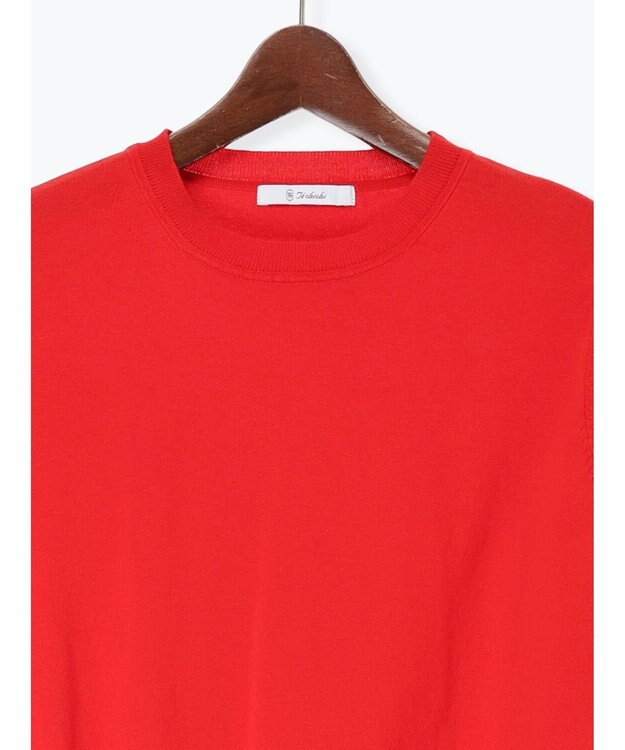 Te chichi 14G天竺ハーフスリーブニットプルオーバー レッド