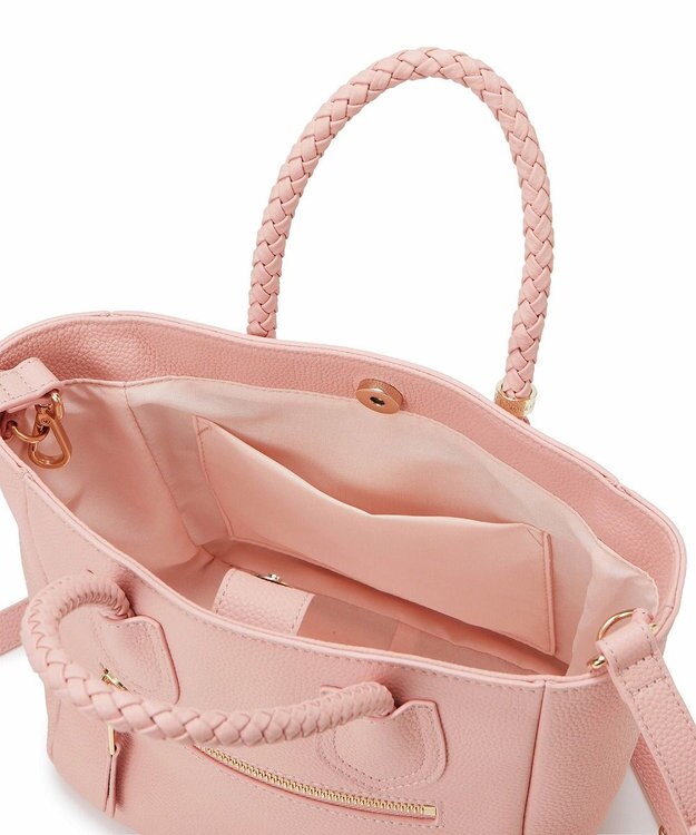 TOPKAPI 【ドラマ着用】【TREASURE TOPKAPI】シュリンクレザー メッシュハンドル ショルダー付き ミニ トート バッグ ピンク