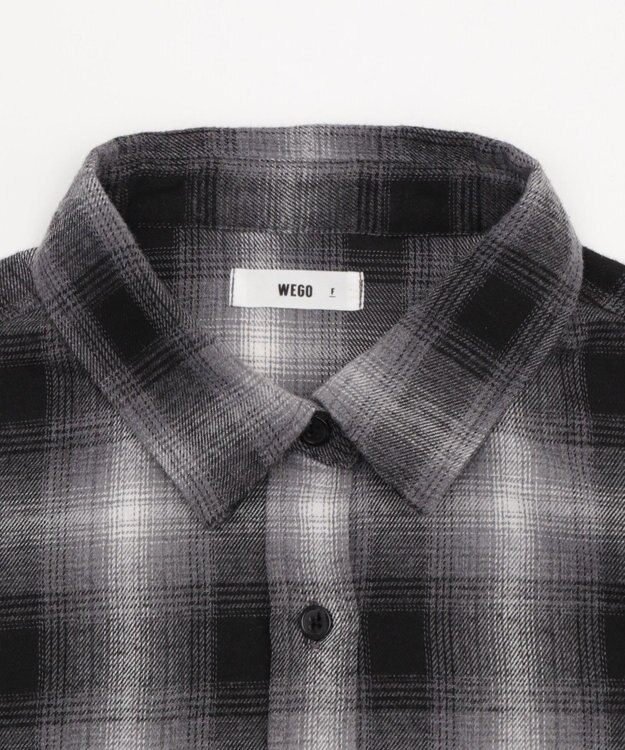 WEGO チェックショートネルシャツ ブラック