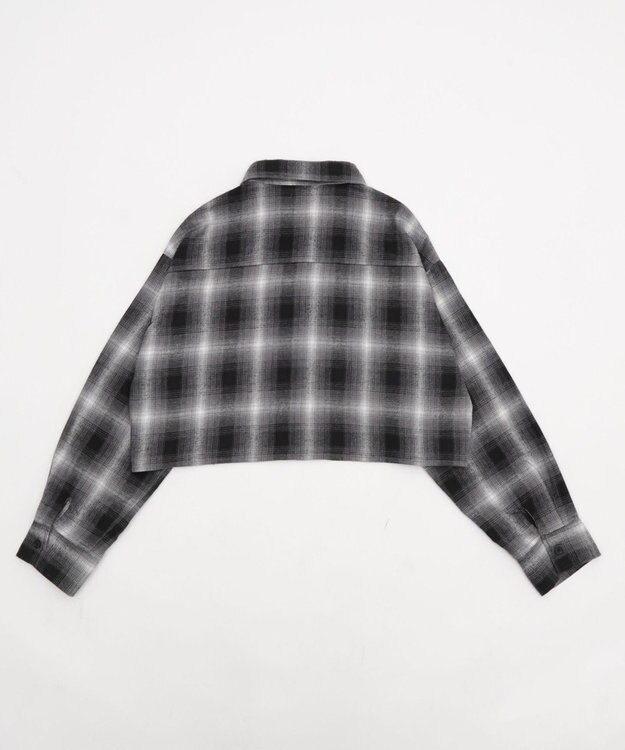 WEGO チェックショートネルシャツ ブラック