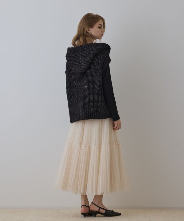 GRACE CONTINENTAL ラメニットベスト ブラック