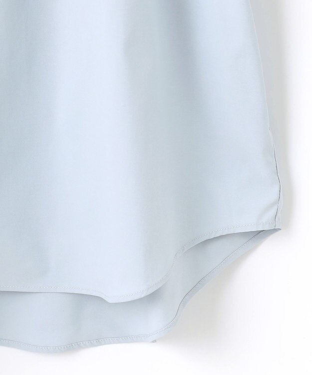 ANY フリルネックブラウス サックス