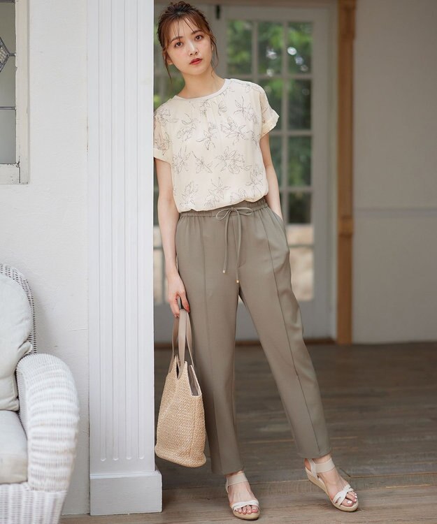 ANY SIS シフォンかぶせ ブラウス アイボリー系