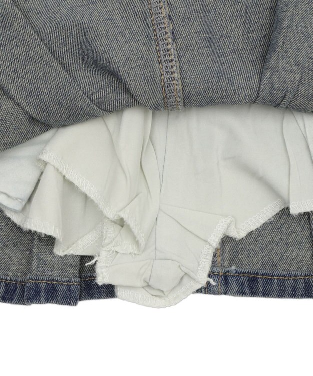 WEGO タックプリーツデニムミニスカパン デニム中濃色