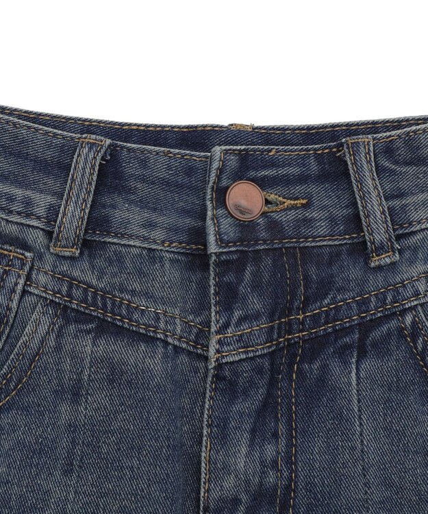WEGO タックプリーツデニムミニスカパン デニム中濃色