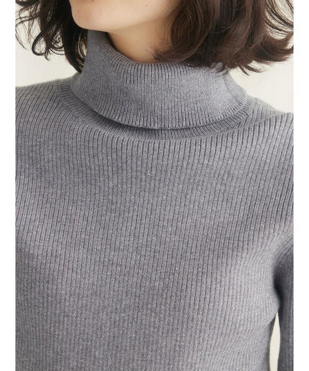 CRAFT STANDARD BOUTIQUE リブタートルネックニットプルオーバー Gray Mixture