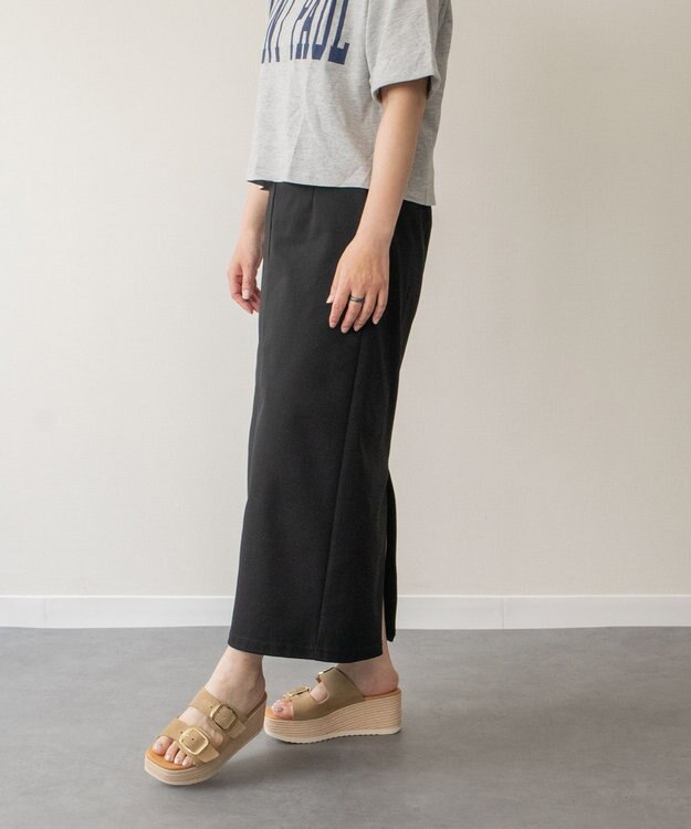 INTER-CHAUSSURES 【Oh my Sandals】ダブルバックル厚底ウエッジサンダル ベージュスウェード