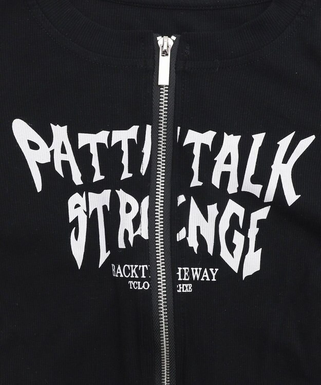 WEGO グラフィックロゴWジップSSトップス ブラック