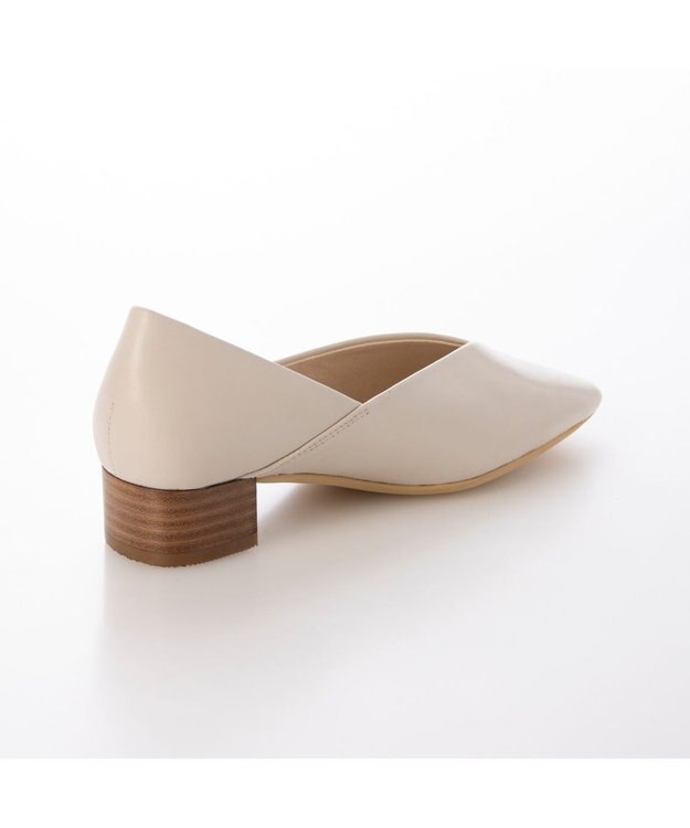 ing <ing>切り替えデザインローヒールパンプス アイボリー