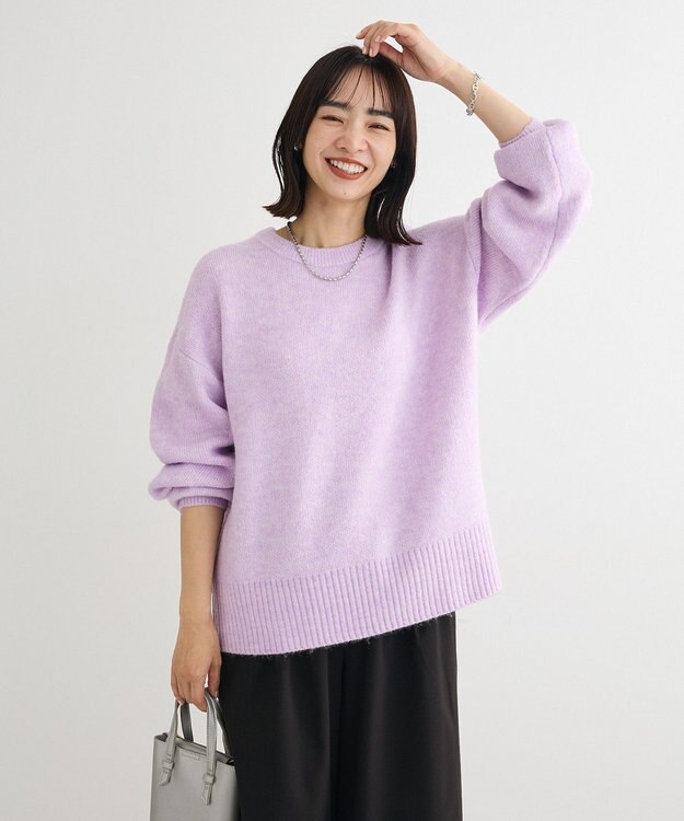 Green Parks ｆｕｗａっと袖パフニットプルオーバー Purple