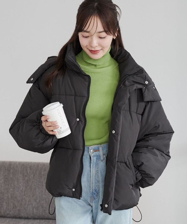 WEGO 【2WAYフード取り外し可能/あったかい】２WAYパディングブルゾン ブラック