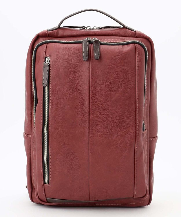 UNBILLION Otias アンティーク仕上げタイプ合皮スクエアバックパック レッド