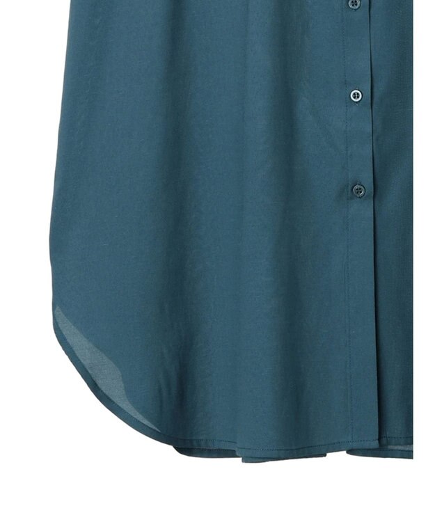 Green Parks ミディ丈半袖シャツワンピース Green