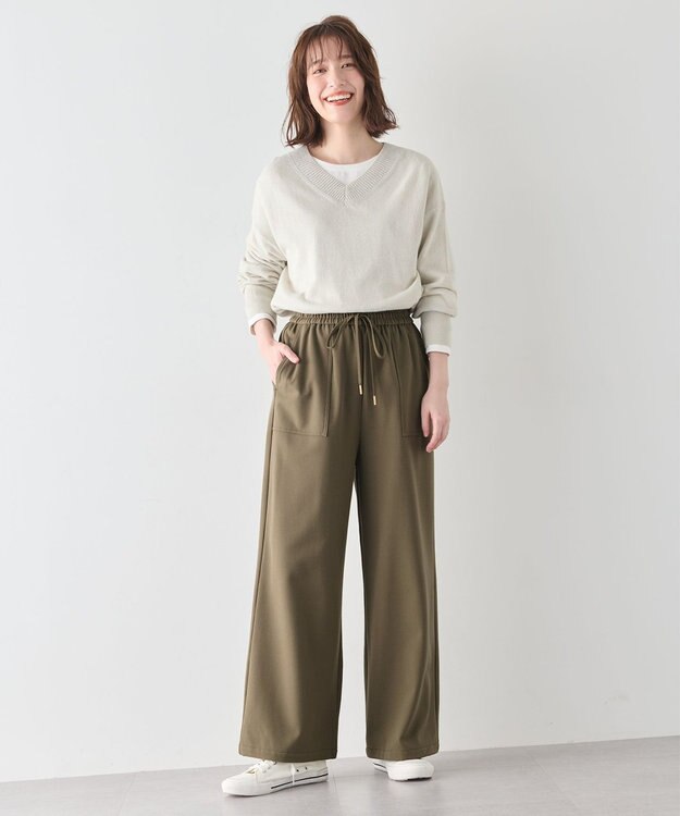 ANY L 【2WAYストレッチ/ウエストゴム/裏起毛】シークレットウォームベイカーパンツ モカ