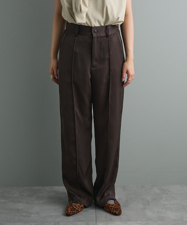 CRAFT STANDARD BOUTIQUE センタープレスストレートパンツ Brown