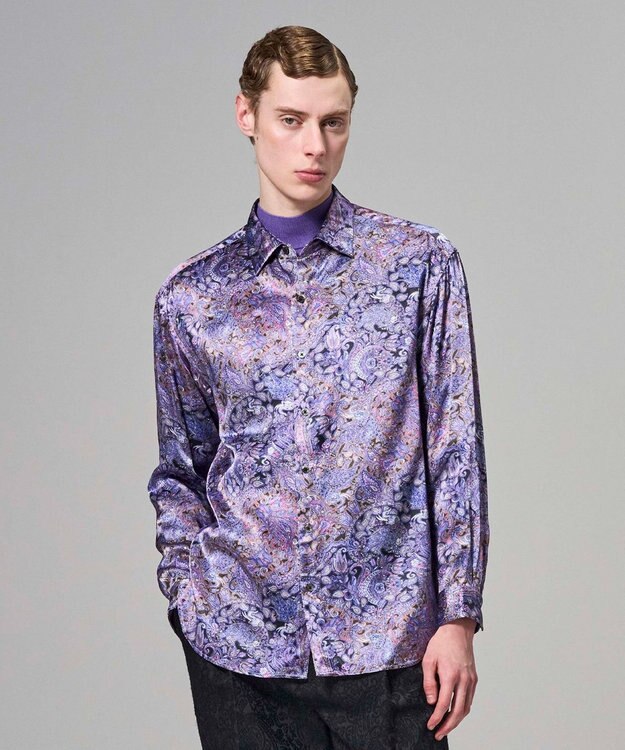 JOSEPH HOMME 【HIGH GRADE LINE】コールドレーヨンプリント　レギュラーカラーシャツ ライラック系5